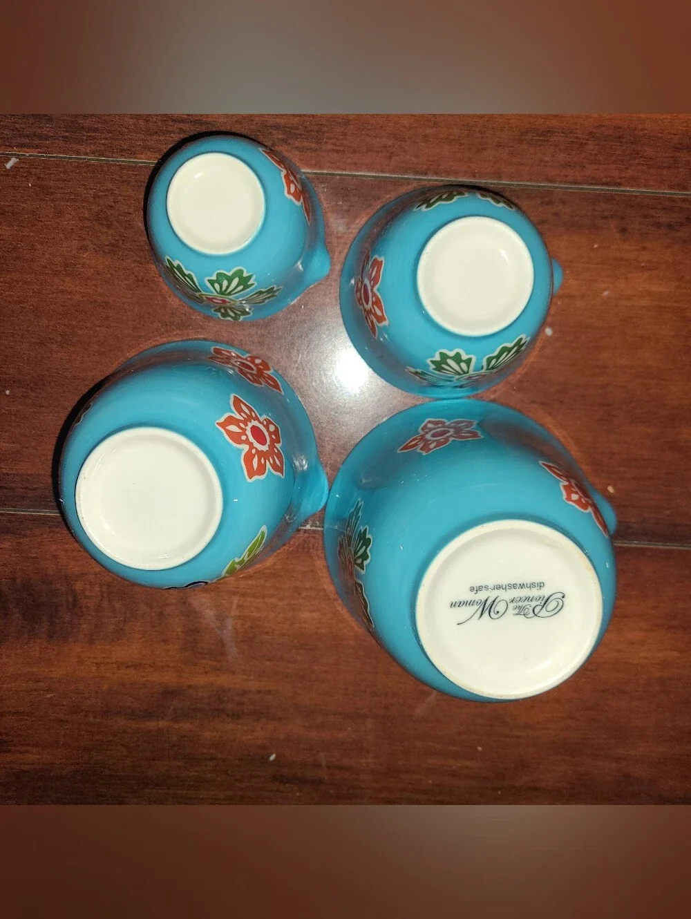 The Pioneer Woman Ceramic Nesting Floral Measuring Cups 4pc Pour Spout Set
